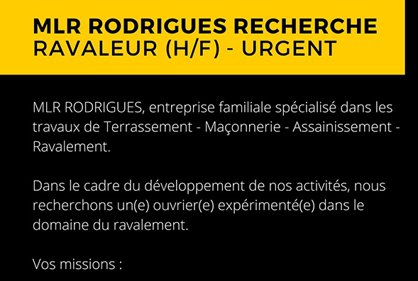 Ravaleur (h/f) - urgent